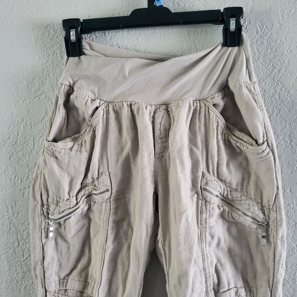 European Culture Capri Pants Cream Beige Size S - Picture 3 of 14